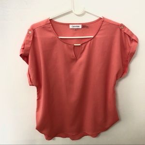 Calvin Klein Peach Blouse Medium